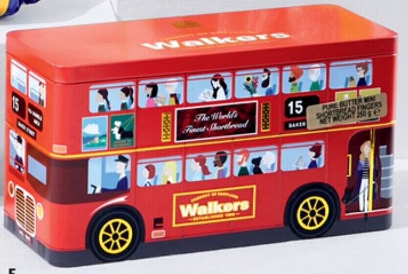 Walkers Shortbread London Bus Tin 250g offer at ALDI