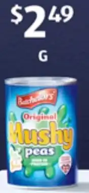 ALDI Batchelors Original Mushy Peas 300g offer