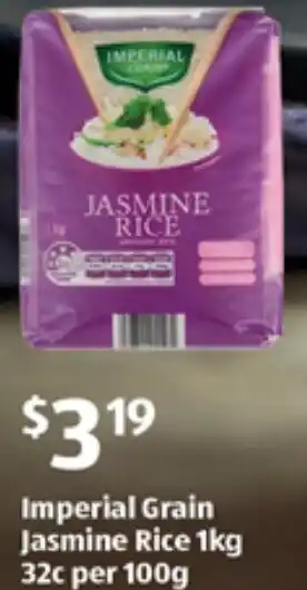 ALDI Imperial Grain Jasmine Rice 1kg offer