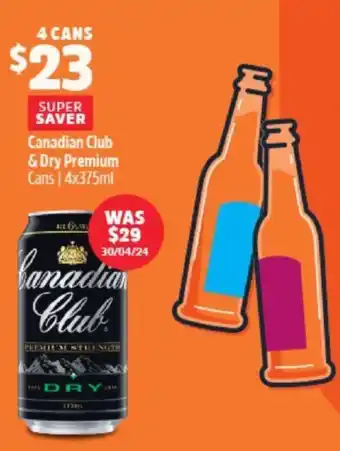 BWS Canadian Club & Dry Premium Cans 375ml offer