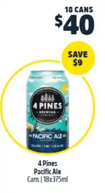 BWS 4 Pines Pacific Ale Cans 375ml offer