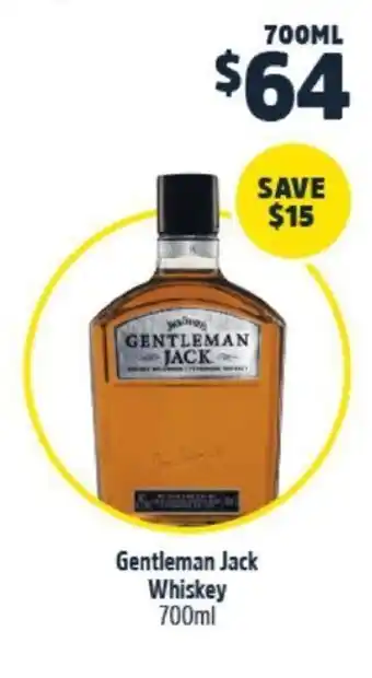 BWS Gentleman Jack Whiskey 700ml offer