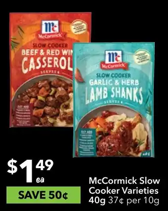 Ritchies McCormick Slow Cooker Varieties 40g offer