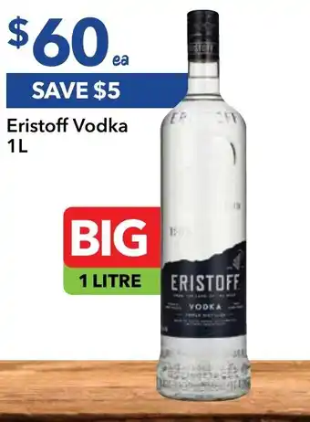 Ritchies Eristoff Vodka 1L offer