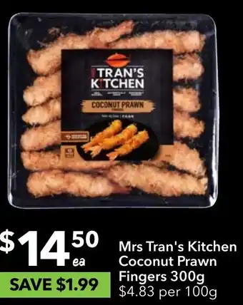 Mrs Tran's Kitchen Coconut Prawn Fingers 300g