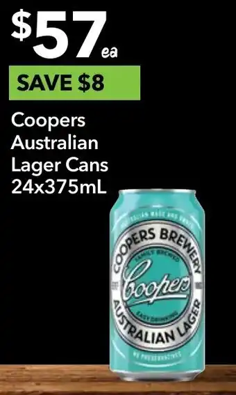 Ritchies Coopers Australian Lager Cans 375mL offer