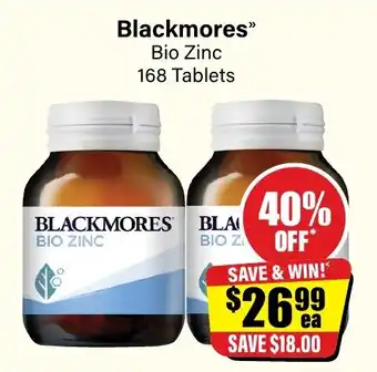 Chemist Discount Centre Blackmores Bio Zinc offer