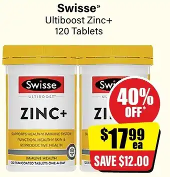 Chemist Discount Centre Swisse Ultiboost Zinc offer
