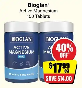 Chemist Discount Centre Bioglan Active Magnesium offer