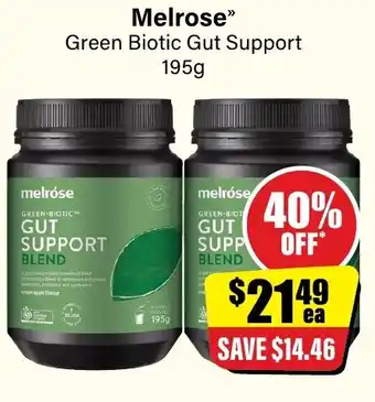 Chemist Discount Centre Melrose Green Biotic Gut Support 195g offer
