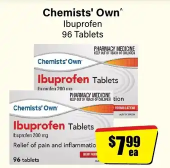 Chemist Discount Centre Chemists Own Ibuprofen offer