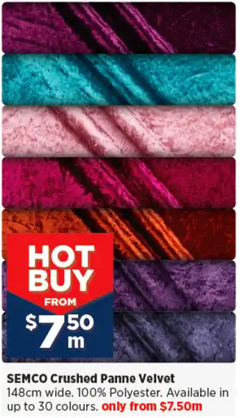Spotlight SEMCO Crushed Panne Velvet offer