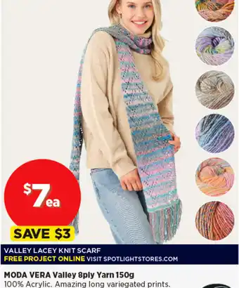 Spotlight MODA VERA Valley 8ply Yarn 150g offer