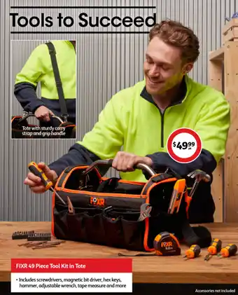 Coles FIXR 49 Piece Tool Kit in Tote offer