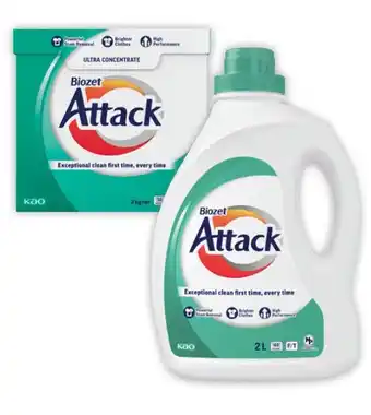 Coles Biozet Attack Regular Laundry Liquid 2 Litre or Powder 2kg offer