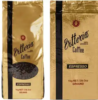 Coles Vittoria Espresso Coffee Beans or Ground 1kg offer