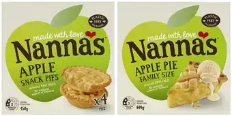 Coles Nanna's Apple Pies 450g-600g offer