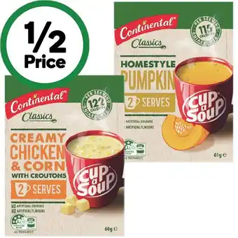 Woolworths Continental Cup Soup 50-75g Pk 2 offer