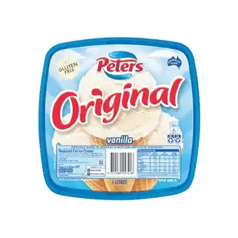 Woolworths Peters Ice Cream Original 4 Litre – From the Freezer offer