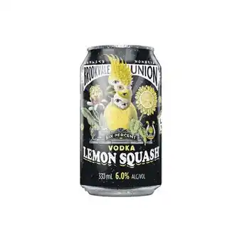 Woolworths Brookvale Union Lemon Squash Cans 10x330ml offer