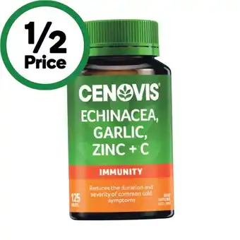 Woolworths Cenovis Echinacea, Garlic, Zinc + C Tablets Pk 125 offer