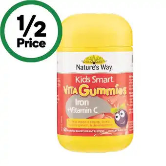 Woolworths Nature's Way Kids Smart Vita Gummies Iron + Vitamin C Pk 60 offer