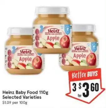 IGA Xpress Heinz Baby Food 110g offer