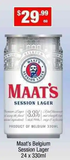 Liquor Stax Maat's Belgium Session Lager 24x330ml offer