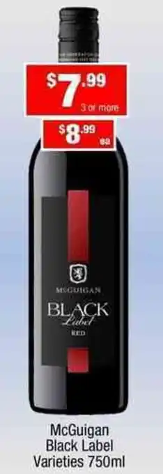 Liquor Stax McGuigan Black Red 750ml offer