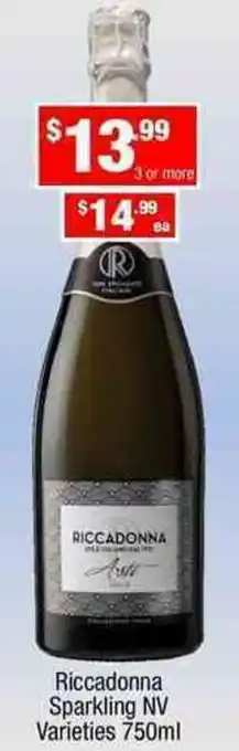 Liquor Stax Riccadonna Sparkling NV 750ml offer