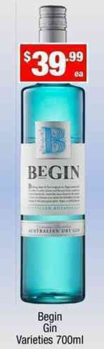 Begin Gin 700ml