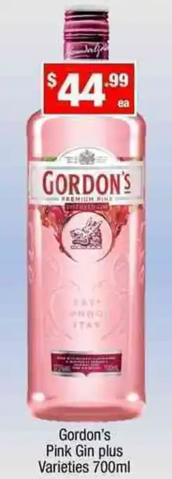 Liquor Stax Gordon's Pink Gin Plus 700ml offer