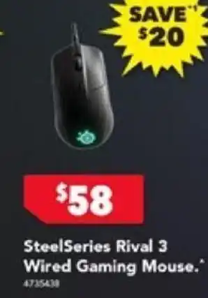 Harvey Norman SteelSeries Rival 3 Wired Gaming Mouse offer
