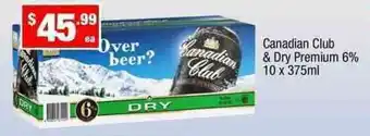 Canadian Club & Dry Premium 10x375ml