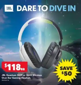 Harvey Norman JBL Quantum 360P or 360X Wireless Over-Ear Gaming Headset offer