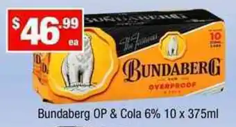 Bundaberg OP & Cola 10x375ml