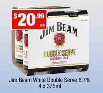 Liquor Stax Jim Beam White Double Serve 4x375ml offer