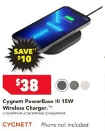 Harvey Norman Cygnett PowerBase III 15W Wireless Charger offer