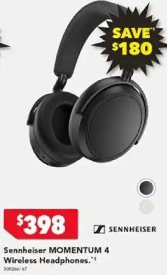 Harvey Norman Sennheiser MOMENTUM 4 Wireless Headphones offer