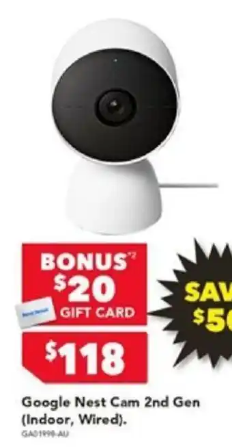 Harvey Norman Google Nest Cam 2nd Gen offer