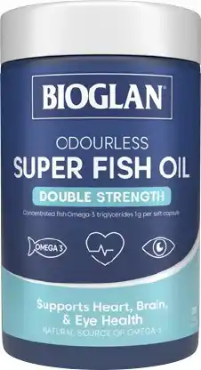 Discount Drug Stores Bioglan Odourless Super Fish Oil Double Strength 200 Capsules offer
