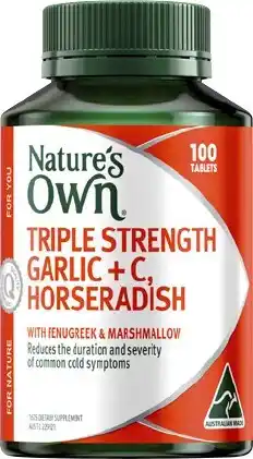 Discount Drug Stores Nature’s Own Triple Strength Garlic + C, Horseradish 100 Tablets offer