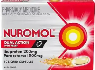 Nuromol Dual Action Pain Relief 10 Liquid Capsules