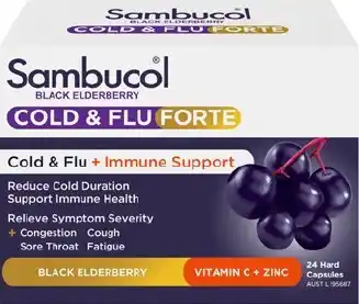 Discount Drug Stores Sambucol Cold & Flu Forte 24 Capsules offer