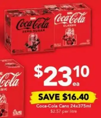 Drakes Coca-Cola Cans 24x375ml offer