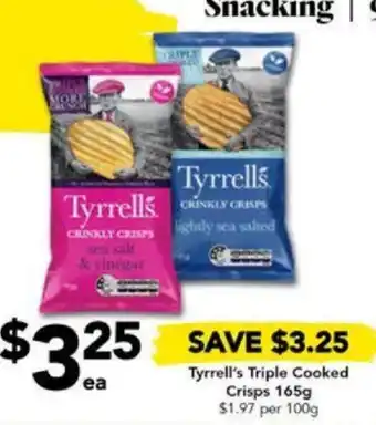 Drakes Tyrrell's Triple Cooked Crisps 165g offer