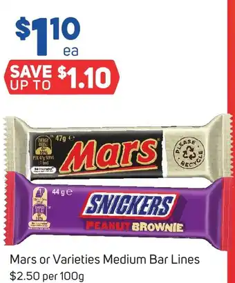 Foodland Mars or Varieties Medium Bar Lines offer