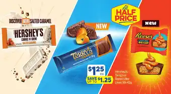 Foodland Hershey's, Terry's or Reese's Bar 39-42g offer