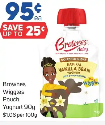Foodland Brownes Wiggles Pouch Yoghurt 90g offer