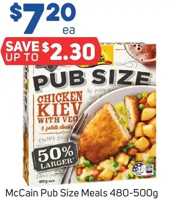 Foodland McCain Pub Size Meals 480-500g offer